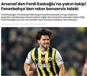 Truyền thông Thổ Nhĩ Kỳ: Arsenal chú ý hậu vệ trái 24 tuổi Kadioglu, Fenerbahce đòi 30 triệu euro