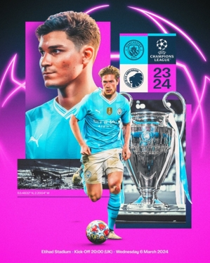 Manchester City tung poster khởi động trận gặp Copenhagen: De Bruyne và Alvarez xuất hiện