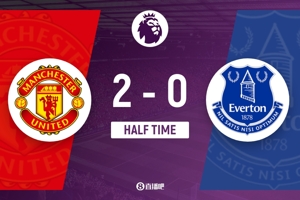 Hiệp một - Manchester United dẫn trước Everton 2-0 Garnacho đột phá hai lần tạo ra B Fee & Rashford sút phạt đền.