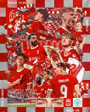 Poster chính thức của Liverpool trận gặp Manchester City: Nunez, Salah, Endo và những người khác xuất hiện