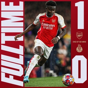 Phút 90 - Arsenal 1-0 Porto, tổng tỷ số 1-1 bước vào hiệp phụ, đường kiến ​​tạo + bàn thắng của Odegaard không được công nhận