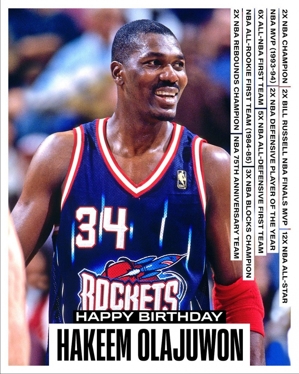 Sinh nhật lần thứ 61! Quan chức NBA chúc mừng sinh nhật ngôi sao Rockets "Big Dream" Olajuwon