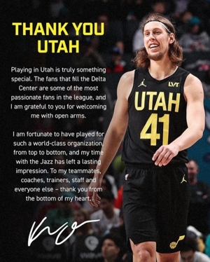 Olynyk đã tweet lời cảm ơn tới Jazz: "Một khoảng thời gian đặc biệt. Tôi thật may mắn khi được chơi ở Utah."